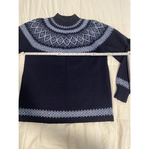 Paul Mage Sweater Womens Large Blue Fair Isle Wool Made in Denmark Vintage - Picture 6 of 11